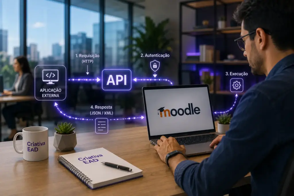 Como funciona a API do Moodle™